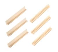 Hohopeti 6pcs Wooden Domino Display Bases Letter Stands for Crafts and Mexican Train Tile Holders Multi Configuration Wooden Trays for Desktop Organization and Creative Decor