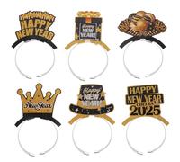 Hohopeti 6pcs Year Hair Accessories Glitter Headband Tinsel Clasp for Year Party Countdown Women's Festival Theme Hair Band