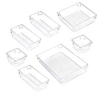 Hohopeti 7pcs Cosmetic Storage Box Set Plastic Organizer Lightweight Creative Design Easy to Carry and Store for Trade Shows and Shop Display