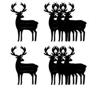 Hohopeti 8Pcs Christmas Silverware Holder Pockets Set with Elk Pattern, Black Felt Cutlery Organizers for Xmas Tableware Decoration and Holiday Party Use