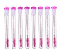 Hohopeti 8pcs Diamond Embellished Eyelash Brush Set with Tubes, Pink Lash Comb and Mascara Wand for Diy Eyelash Extension and Makeup Application in Cosmetics Tool Kit