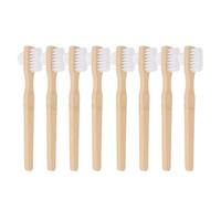 Hohopeti 8pcs Dual-Headed Denture Brush Hard Nylon Bristles for False Teeth Cleaning Ergonomic Handle for Stable Grip Into Denture Gaps Suitable for Seniors and Daily Oral