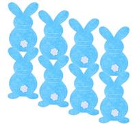 Hohopeti 8pcs Easter Elements Cutlery Pouch Tableware Holder 6.29x3.93x0.08in Non-woven Fabric Storage Cutlery Rabbit Shaped Blue Easter Party Decoration