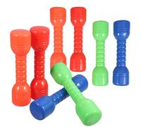 Hohopeti 8pcs Ergonomic Abs Plastic Dumbbells for Lightweight Small Hand Weights for S Morning Exercise and Fitness Red Green Orange Blue Bars for Arm Coordination Training
