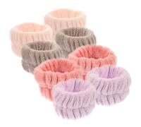 Hohopeti 8pcs Flannel Spa Wristbands Face Washing Hair Bands Water Absorbent Soft Supple Wrist Wraps for Skincare and Bath Use