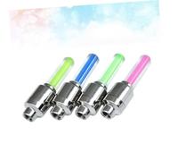 Hohopeti 8pcs Fluorescent Core LED Bike Tyre Valve Lights Luminous Cycling Wheel Caps with Blue Red Yellow Green Glow Night Riding Safety Accessories for Bicycle Visibility