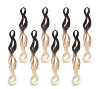 Hohopeti 8pcs Lace Front Human Hair Wig with Curly Braiding Hair Extensions for Women Featuring Comfortable Wear and Versatile High Temperature Wire Material, Styled in Crochet Goddess