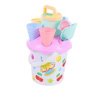 Hohopeti 8pcs Mini Beach Bucket Toy Set for Boy Girl Sand Buckets with Spade for Summer Fun and Lightweight and Easy to Grip