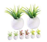 Hohopeti 8Pcs Miniature Bonsai Model Lightweight Mini Potted Plant Decors for Dollhouse Realistic Artificial Succulent Accessories for Mini Garden and Micro Landscape Decoration