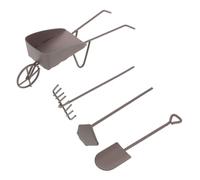 Hohopeti 8pcs Miniature Garden Tools with Mini Cart for Succulent Care Detailed Dollhouse Accessories for Bonsai Gardening Creative Miniature Plant Tool Kit for Fairy Garden Decor