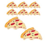 Hohopeti 8pcs Pizza Shaped Brooch Cartoon Pizza Brooch Lightweight Alloy Lapel Pins Playful Cute Decorative Pins for Women Casual Outings