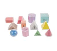 Hohopeti 8pcs Plastic Math Manipulatives Set for Transparent Geometric Solids with Surface Area Nets Educational Volume Measurement Tools for Classroom and Home Use