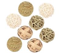 Hohopeti 8Pcs Small Pet Molar Natural Rabbit Bunny Hamster Chew Balls for Teeth Grinding Dental Care Guinea Pig Plaything Safe