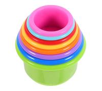 Hohopeti 8pcs Stacking Cups for Rabbits Safe Plastic Bunny Foraging Activity Food Holder Gentle Smooth Surface Interactive Pet Playset