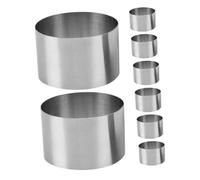 Hohopeti 8pcs Stainless Steel Cake Rings for Baking Small Individual Cakes and Pastries Non-Stick Round Ring Molds with Smooth Edges for Easy Cleaning and Versatile Use in Desserts and