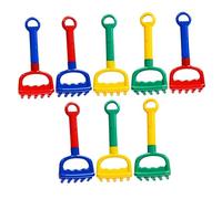 Hohopeti 8Pcs Summer Sand Rake for Plastic Beach Sand Tools in Blue Red Yellow Green Safe Outdoor Play for Park and Fun