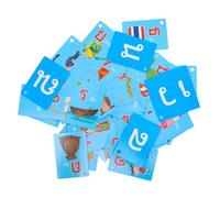 Hohopeti 90Pcs Thai Language Alphabet Learning Cards for Portable Double-sided Flash Cards with Pictures for Preschool and Kindergarten Early Learning