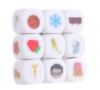 Hohopeti 9pcs Acrylic Storytelling Dice for Multifunctional for Language Development Creativity and Logical Thinking Lightweight Portable Educational for Parties and Learning