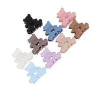 Hohopeti 9pcs Mini Bear Hair Claw Clips Matte Plastic Jaw Hair Clamps for Women Small Barrettes for Cute Daily and Party Hairstyles