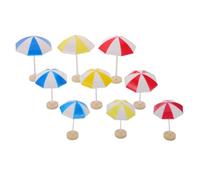 Hohopeti 9pcs Miniature Table Umbrella for Dollhouse Beach Decor Small Medium Large Mini Parasol Accessories for Fairy Garden Craft Projects Sand Table Props and Cake Toppers