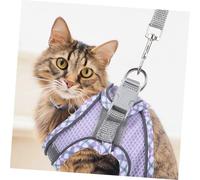 Hohopeti Adjustable Cat Vest Harness Leash with Reflective Strips for Safety Walking Lightweight Wear Resistant Kitten Harness for Small Cats and Puppies Easy to Put and Remove
