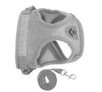 Hohopeti Adjustable Escape Small Dog and Cat Harness Set with Reflective Safety Strips Breathable Mesh Comfort Vest for Puppies and Kittens Secure Leash for Training and Walking