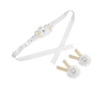 Hohopeti Adjustable Floral Maternity Sash Belt with Back Support for Pregnant Women Comfortable Stretchable Pregnancy Belly Band with Elegant Flower Accent for Showers and Special Events