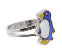 Hohopeti Adjustable Penguin Mood Ring for Women Open Temperature-sensitive Color Changing Finger Ring Jewelry Cute Cartoon Animal Statement