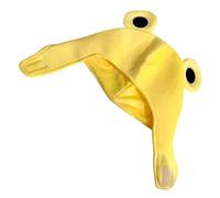 Hohopeti Adjustable Yellow Plush Frog Headband Hat for Women Men, Funny Party Costume Headgear with Round Expression, Soft Cosplay Cap for Winter Ski and Dress Up