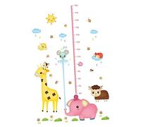 Hohopeti Animal Growth Chart Sticker Creative PVC Wall Decal for Boy Girl Room Decor Height Measurement for Nursery and Kindergarten Spaces