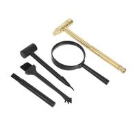 Hohopeti Archaeology Excavation Tool Portable Digging with Hammer Brush Magnifier for Stem Science Kits Educational Gemstone Discovery