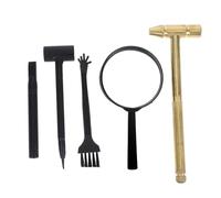Hohopeti Archaeology Tools with Metal Hammer Brush Shovel and Magnifier Educational Stem Digging Kit for Boys Outdoor Indoor Excavation Play for Fine Motor Skill Development