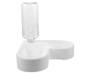 Hohopeti Automatic Water Dispenser Cat Drinking Bowl with Plastic Heart-shaped Bowl Minimalist Creative Design White Not Easily Deformed Prevent Spilling for Personal Home Use