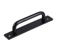 Hohopeti Barn Door Sliding Door Handle 210mm Matte Black Aluminium Alloy Long Base Pull Handle for Wooden Balcony Gate Furniture