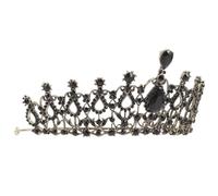 Hohopeti Baroque Style Black Bridal Crown Rhinestone Hair Accessory Luxury Wedding Headband for Women Queen Birthday Party Headpiece