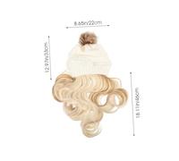 Hohopeti Beanie Wig Hat with Removable Long Wavy Hair Attached Stretchy Warm Knit Cap for Women Wig Hat Offering Natural Look and Comfortable Fit
