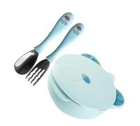 Hohopeti Bear's Meal Plate Stainless Steel Boys and Girls Feeding Bowl Suction Plate for Boy Girl Thermal Insulation Bowl for Toddlers The Nursery Feeding