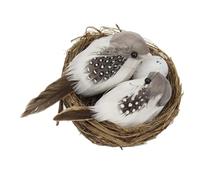 Hohopeti Birds Nest Wood Decor Tiny Ornaments for Garden Decoration Photography Prop Artificial Bird Nest for Home Decor Lightweight and Durable Design for Cages