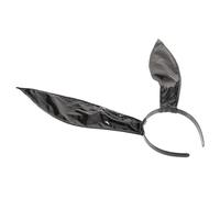 Hohopeti Black Faux Leather Bunny Ears Headband Pointed Ears Hair Accessory for Easter Party and Costume Dress