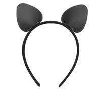 Hohopeti Black Leather Bunny Ear Headband for Women Stylish Party Hair Accessory Comfortable Fit for Halloween Costume Daily Wear Gift for Friends