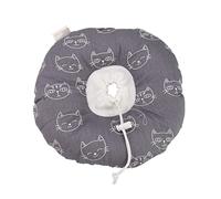 Hohopeti Breathable Anti-lick Elizabethan Recovery Collar for Cats and Kittens Soft Washable Design Prevents Scratching and Licking Grey Cat