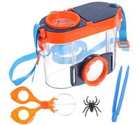 Hohopeti Breathable Insect Magnifying Viewer Box with Tweezers and Tong Portable Critter Keeper for Outdoor Exploration Butterfly Jar with Shoulder Sling for Safe Ventilated Observation