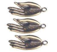 Hohopeti Buddha Hand Convenient and Creative Keychain Pendants Vintage Brass 3pcs Key Rings Antique Golden Finish for DIY Making for Arts, Crafts, and Jewellery Projects