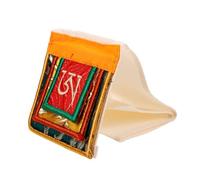 Hohopeti Buddhist Scriptures Pouch Embroidery Small Storage Bag Chinese Style Cloth Double-layer Ethnic Sundries Container for Meditation and Jewelry Organization