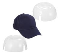 Hohopeti Bump Cap Insert with Baseball Hat for Head Protection PE and Cotton Materials Fit for Low-risk Workplaces and Daily Use Smooth Surface Safety Helmet Inserts Kit with Navy Blue Cap