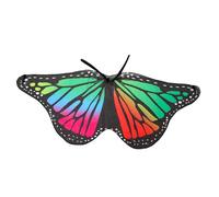 Hohopeti Butterfly Wings Cape Cosplay Costume Lightweight Polyester Cloak for Halloween Performance Dress-up Party Accessory Rainbow Design