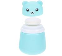 Hohopeti Cartoon Bear Talcum Powder Puff Case for Boy Girl Portable Cosmetic Powder Container Easy One-Hand Operation Safe for Delicate Skin