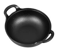 Hohopeti Cast Iron Dutch Oven Pot for Cooking with No Coating and Rust Resistance, round Heavy Duty Iron Saucepan Suitable for Steak Cooking and Shabu, Sturdy Outdoor Cookware for Family