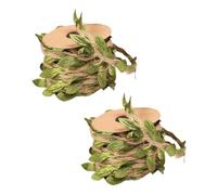 Hohopeti Cat Grab Column Rope Natural Hemp Twine for Diy Cat Scratching Post 2 Rolls 5m Each Sturdy Pet Climbing Board Material with Green Leaf Decoration in Home Use