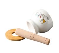 Hohopeti Ceramic Garlic Pot Grinding Bowl with Ergonomic Pestle Kitchen Crushing Tool for Spices and Food Preparation Holder for Home Use